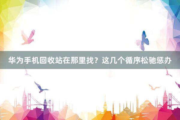 华为手机回收站在那里找？这几个循序松驰惩办