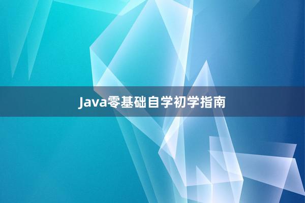 Java零基础自学初学指南